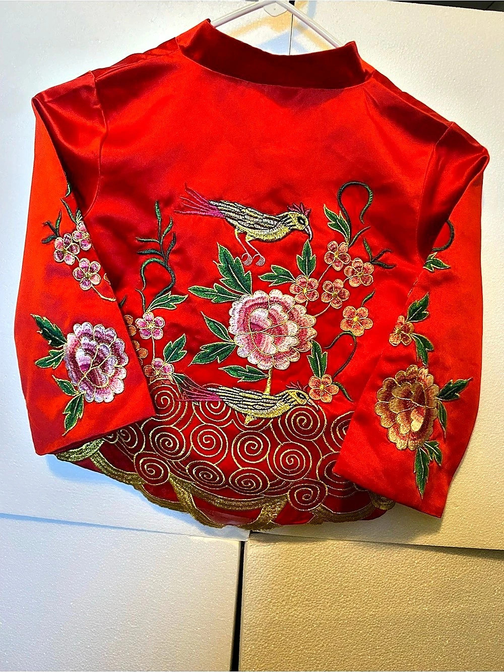 Red Embroidered Blouse Like New